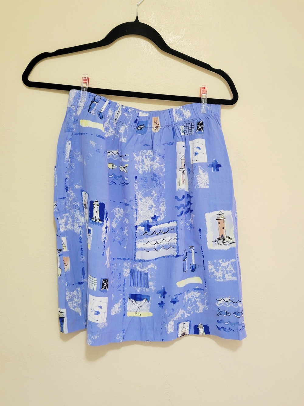 Two Line Light Blue Nautical Casual Skirt